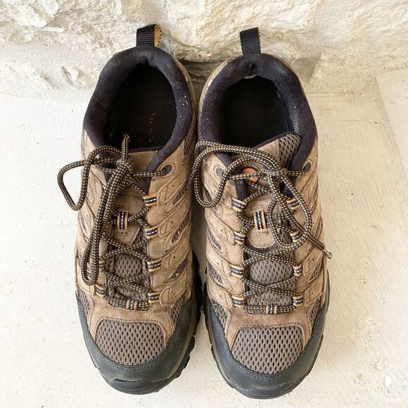 Merrell Earth Continuum Vibram Leather Hiking Shoes Men's 9.5 Camping - Picture 1 of 9